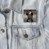 Speelgoed robot op een Alien-planeet Button (In situ)