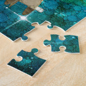 Speelgoed Robot Retro Turquoise Galaxy Schattige Legpuzzel (Zijkant)