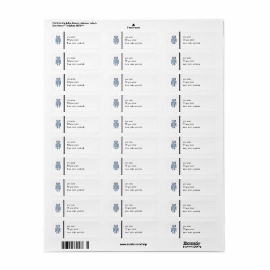 Speelgoed Robot Return Label (Full Sheet)