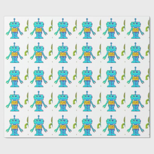 Speelgoed robots cadeaupapier (Vlak)