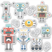 Speelgoed robots Vinyl Sticker (Voorkant)