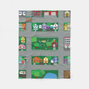 Speelgoed routekaart autostad fleece deken