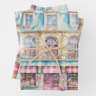 Speelgoed shop op de waterverf van Parijs Inpakpapier Vel