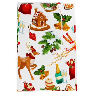 Speelgoed   Snop van het pretpatroon Merry kerst Medium Cadeauzakje