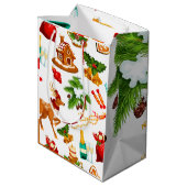 Speelgoed | Snop van het pretpatroon Merry kerst Medium Cadeauzakje (Achterkant Gekanteld)