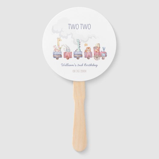 Speelgoed Train All Aboard Verjaardag Uitnodigen, Handwaaier (Achterkant)