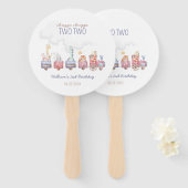 Speelgoed Train All Aboard Verjaardag Uitnodigen, Handwaaier (Voorkant en achterkant)