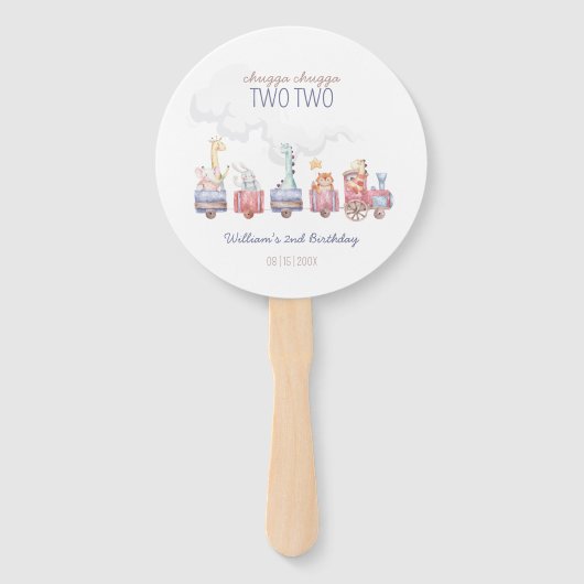 Speelgoed Train All Aboard Verjaardag Uitnodigen, Handwaaier (Voorkant)