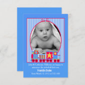 Speelgoed Train Baby Boys Geboorte Aankondiging Fo (Voorkant / Achterkant)