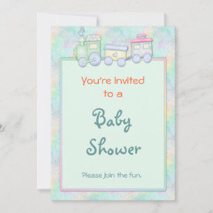 Speelgoed Train Baby shower uitnodiging