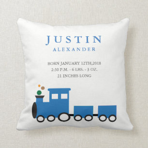 Speelgoed Train Birth Announcement Pillow Kussen