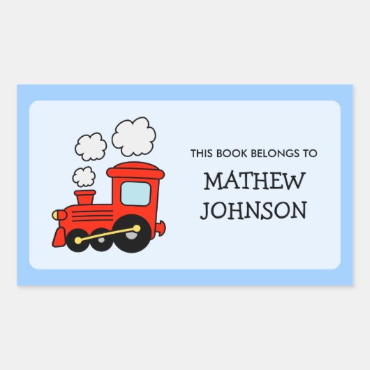 Speelgoed Train boek label stickers | Schoolmateri (Voorkant)