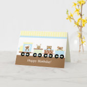 Speelgoed Train Kids Verjaardag Kaart (Gele Bloem)