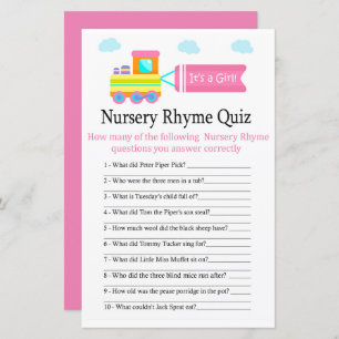 Speelgoed Train Nursery Rhyme Quiz baby shower gam