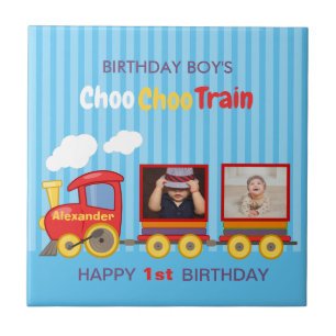 Speelgoed Train Peuter Jongen Verjaardag Blauw Tegeltje