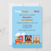 Speelgoed Train Peuter Jongens Verjaardag Blauw Kaart (Voorkant)