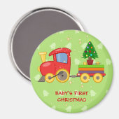 Speelgoed Trein, Baby's Eerste Kerstmis, Magneet (Voorkant / Achterkant)