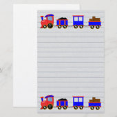 Speelgoed Trein Briefpapier (Voorkant / Achterkant)