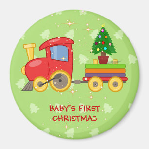 Speelgoed trein, eerste kerstmis baby, Magnet Magneet