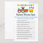 Speelgoed trein Nursery Rhyme Quiz baby shower gam (Voorkant / Achterkant)