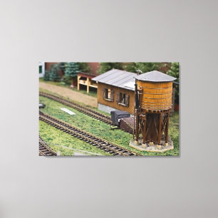 Speelgoed Trein Platform Watertoren Canvas Afdruk