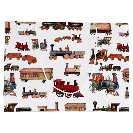 Speelgoed Treinkleurig treinpatroon Groot Cadeauzakje (Achterkant)