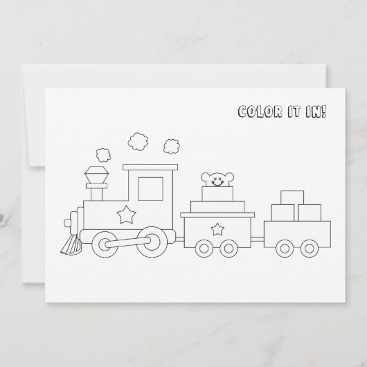 Speelgoed-treinvervoer Birthday Thema Uitnodiging (Achterkant)