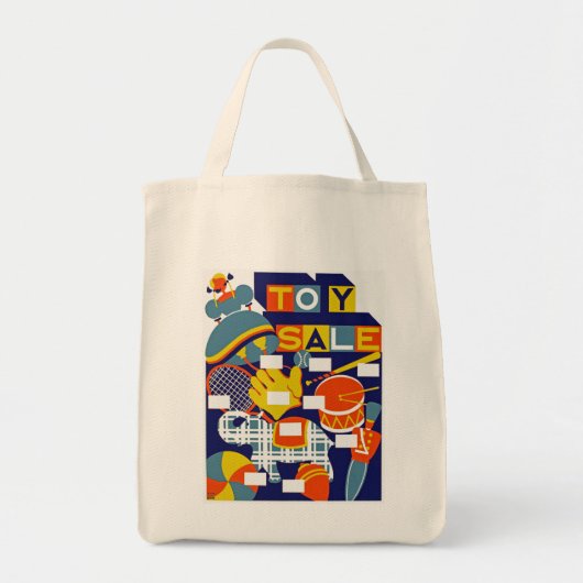 Speelgoed verkoop tote bag (Voorkant)