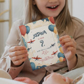 Speelgoed-vliegtuigen en ballonnen verjaardagsfees kaart