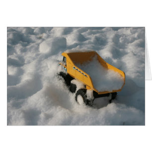 Speelgoed Vrachtwagen in sneeuw