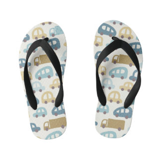 Speelgoedauto's & Vrachtwagens | Stofblauw Beige Kinder Teenslippers