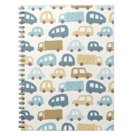 Speelgoedauto's & Vrachtwagens | Stofblauw Beige Notitieboek