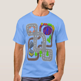 Speelgoedtrein En Autarace Op Pappas Rug retro T-shirt