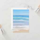 Speelgolven op een zonnige dag in het strand kaart (Voorkant / Achterkant in situ)