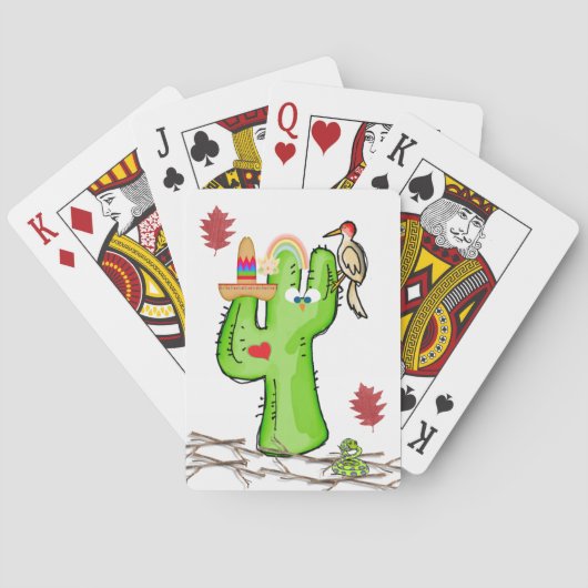 Speelkaart Deck Cactus Bird Pokerkaarten (Achterkant)