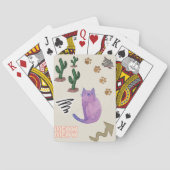 Speelkaart Deck Kat Vis Cactus Paws Meow Pokerkaarten (Achterkant)