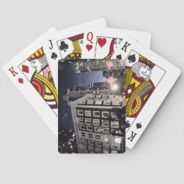 speelkaart, foto van stad de nacht speelkaarten