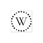 Speelkaart Kleuren Monogram Initiaal Rubberstempel (Afrduk)