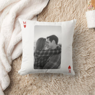 Speelkaart Koppel Foto Romantische Liefde Hart Cad Kussen