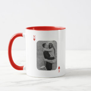 Speelkaart Koppel Foto Romantische Liefde Hart Cad Mok