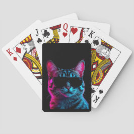 Speelkaart neon kat vibes pokerkaarten