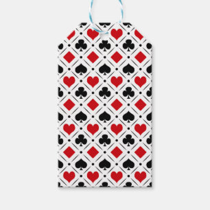 Speelkaart past bij symbolen cadeaulabel