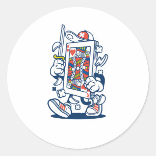Speelkaart Ronde Sticker