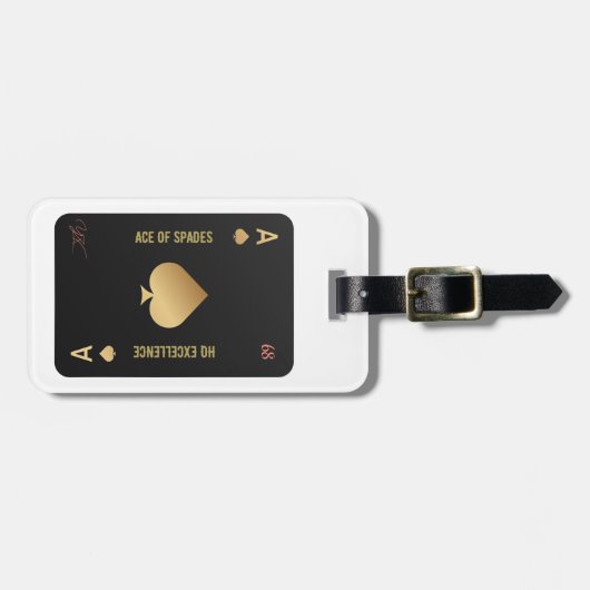 Speelkaart, schoppenaas bagagelabel (Voorkant horizontaal)