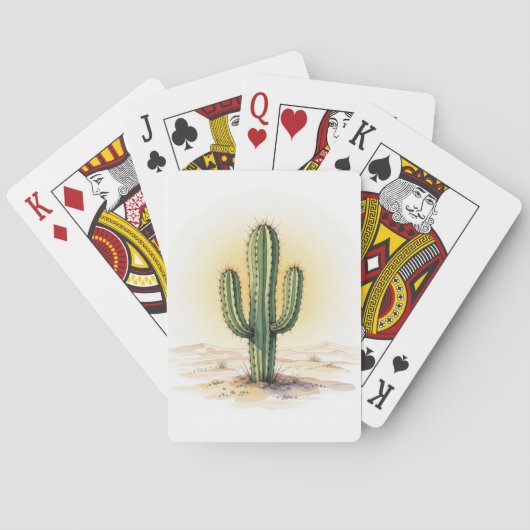 Speelkaarten aquarel cactus (Achterkant)