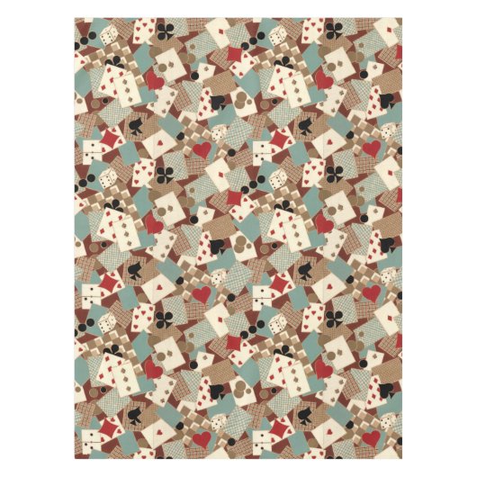 speelkaarten en dobbelpatroon tafelkleed (Voorkant)