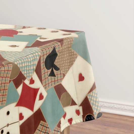  speelkaarten en dobbelpatroon tafelkleed (Voorbeeld)