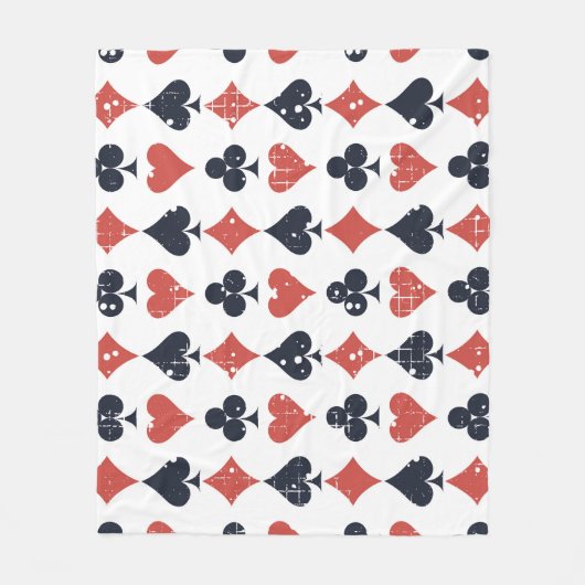 Speelkaarten: Grunge Abstract Pattern Fleece Deken (Voorkant)