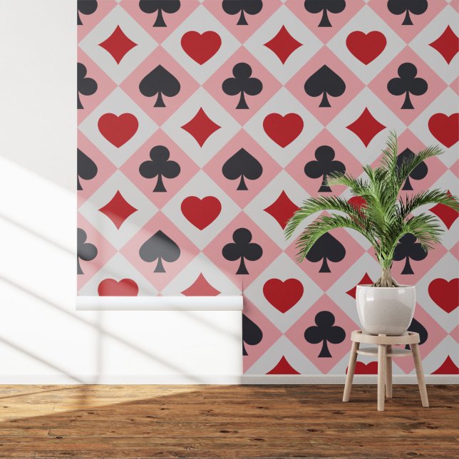 speelkaarten kleuren behang (Vintage Playing Cards Colors Wallpaper)