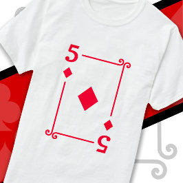 Speelkaarten Kostuum 5 Diamonds Kaart Vijf Kaart T-shirt
